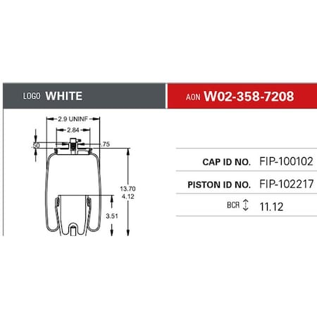 Firestone Air Spring, Suspension, Sleeve Style W023587208